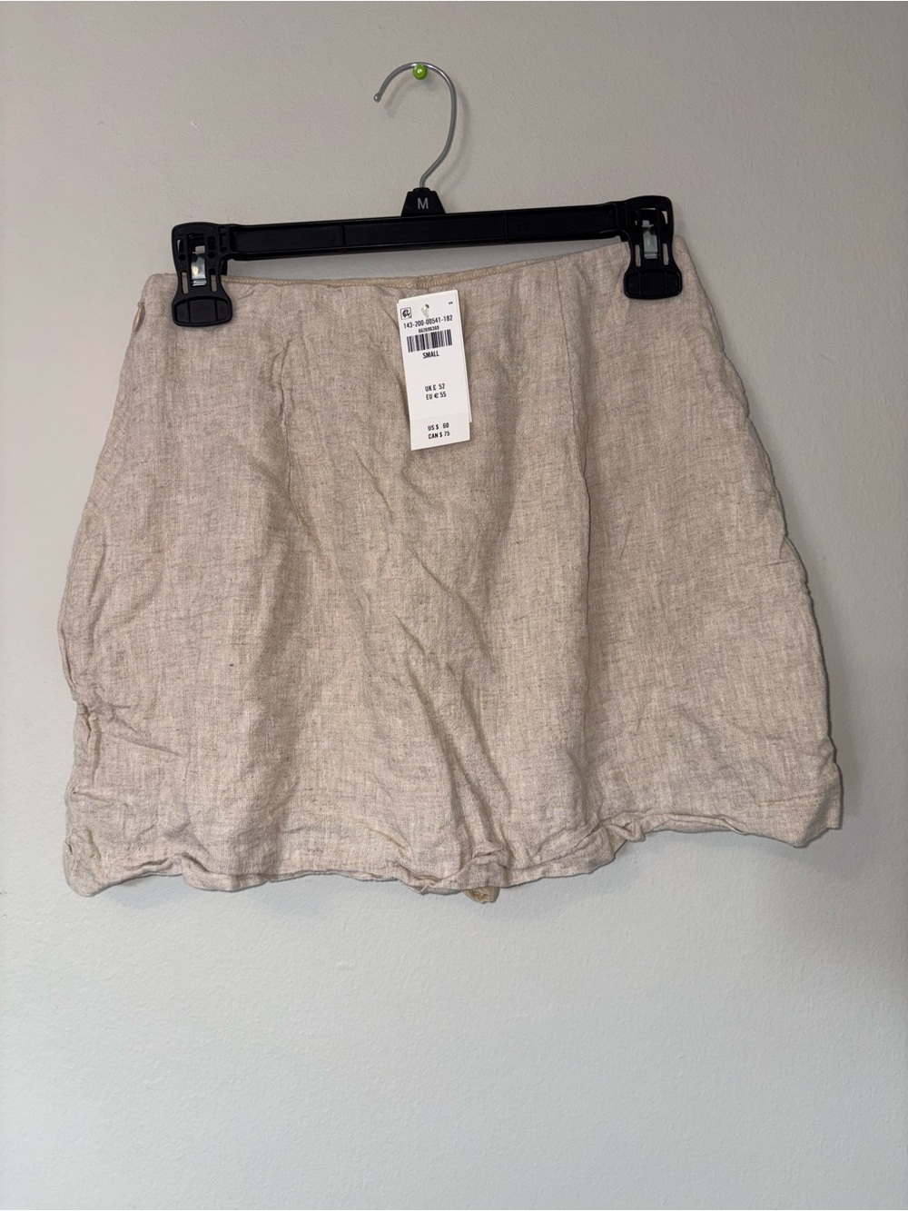 Abercrombie & Fitch Neutral Linen-Blend Beige Mini Skirt